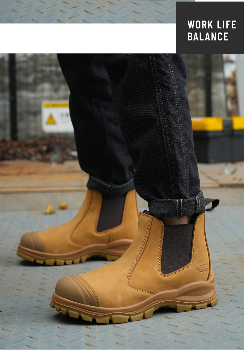 Genuine Leather Work Safety Chelsea Boots for Men - true deals club