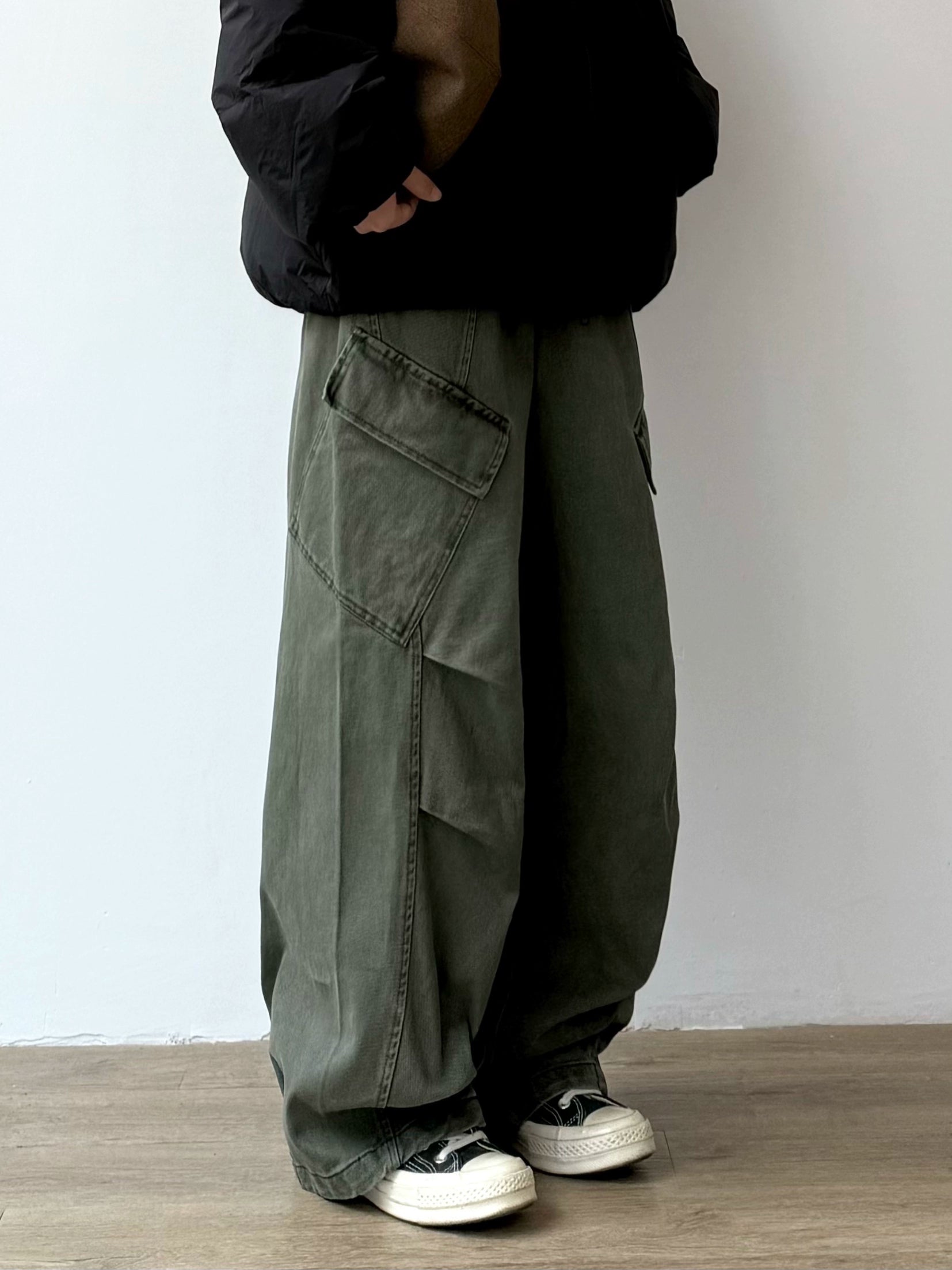 EVER Thickened Washed Cargo Pants Maxct