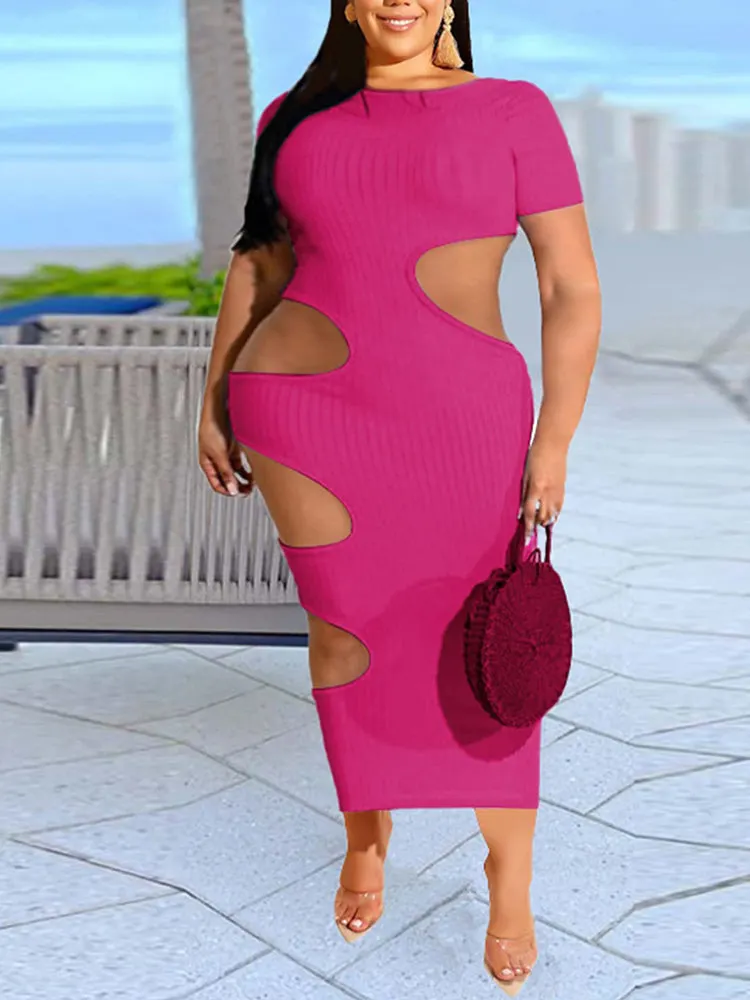 Cut Out Bodycon Midi Dress Maxct