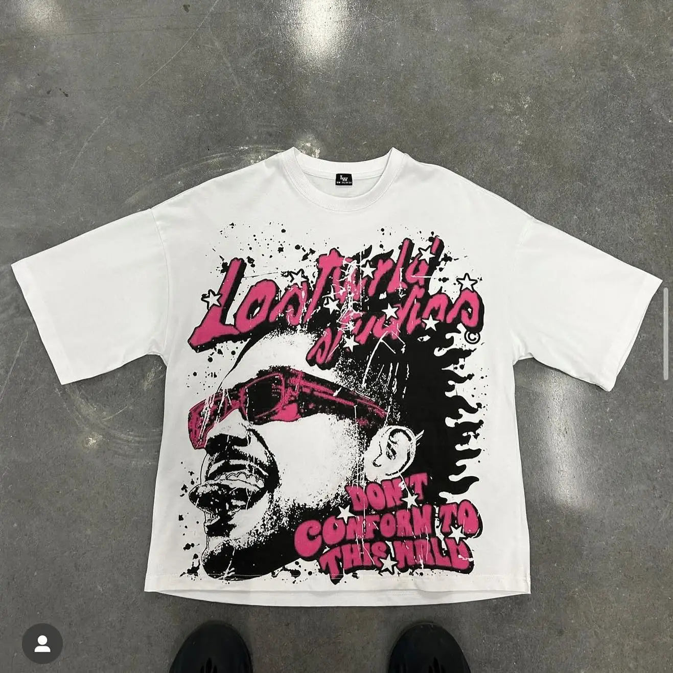 Maxct Y2K Streetwear Retro Gothic Graphic Letter Print Oversized T-Shirt Men's Fashion Harajuku Loose Versatile Short Sleeve Top