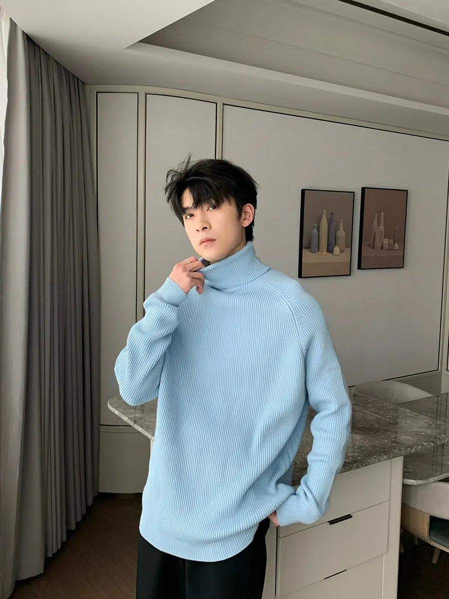 Maxct Pleated Stretch Turtleneck Bottoming Sweater