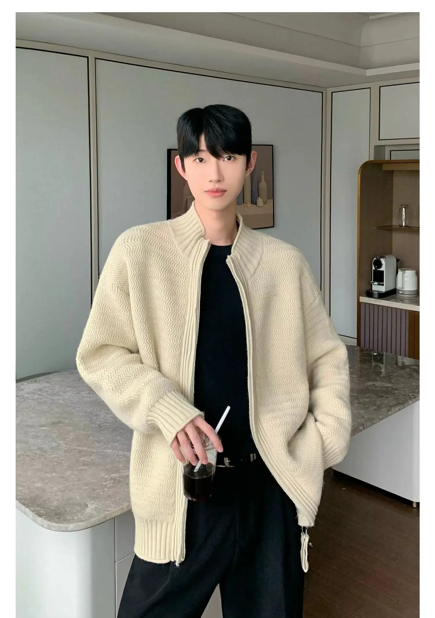 Maxct Basic Full Zip Cardigan Sweater