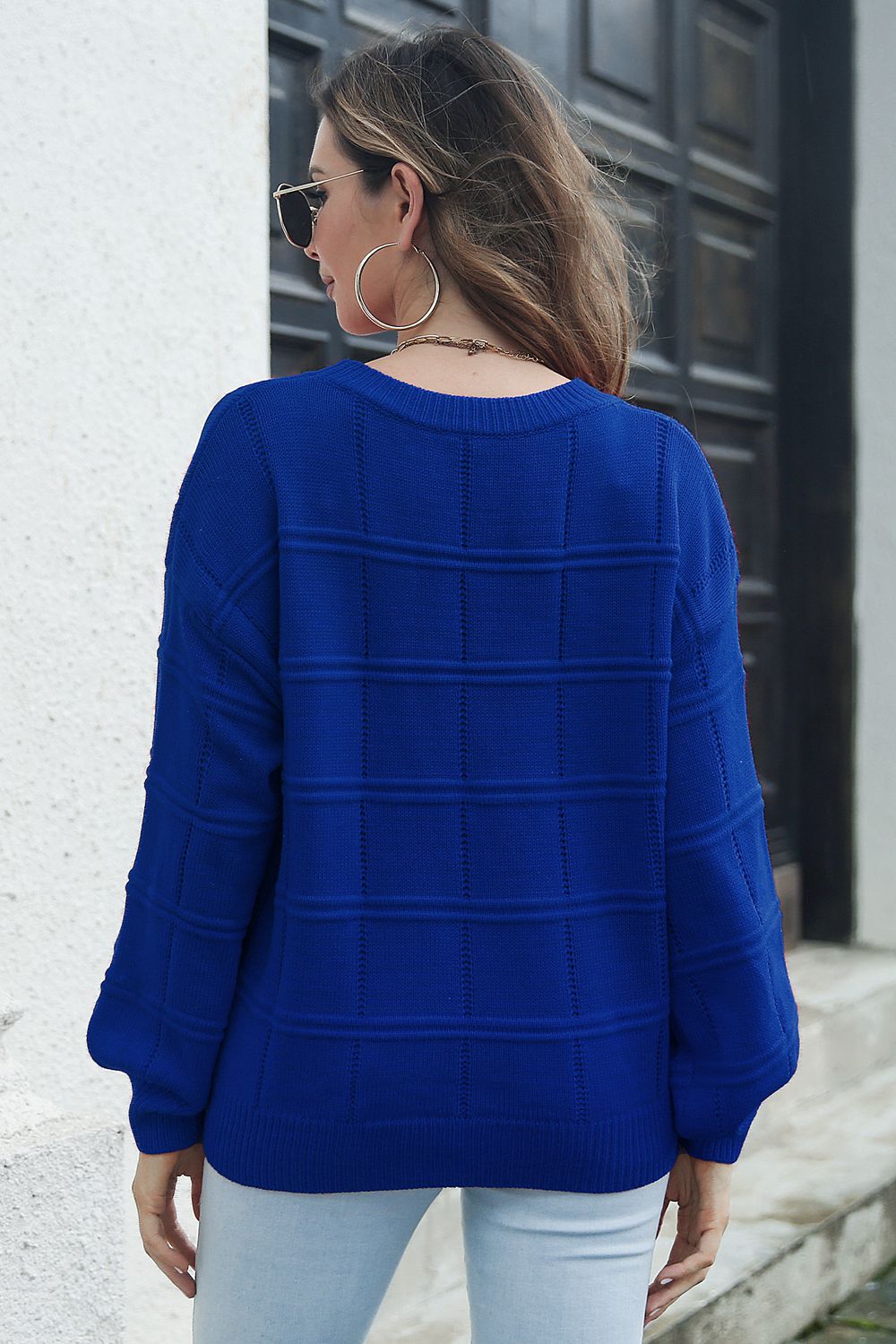 Maxct &Round Neck Long Sleeve Sweater