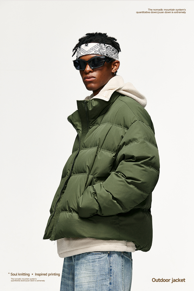 &INFL Windproof Cropped Duck Down Puffer Jacket [Unisex]