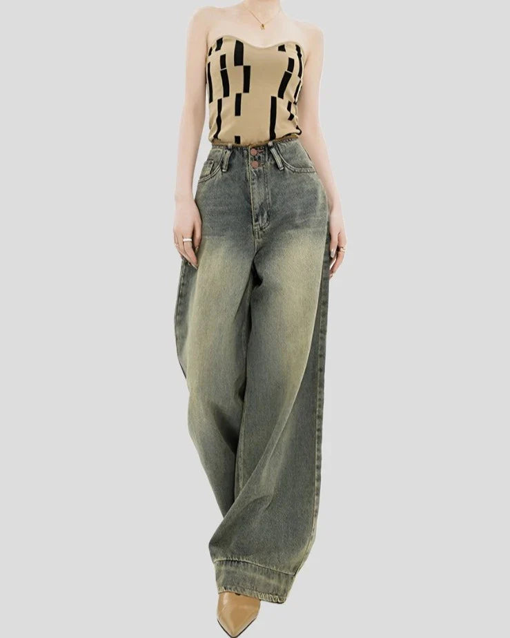Baggy Jeans - Wide Leg, High Rise for Women Maxct