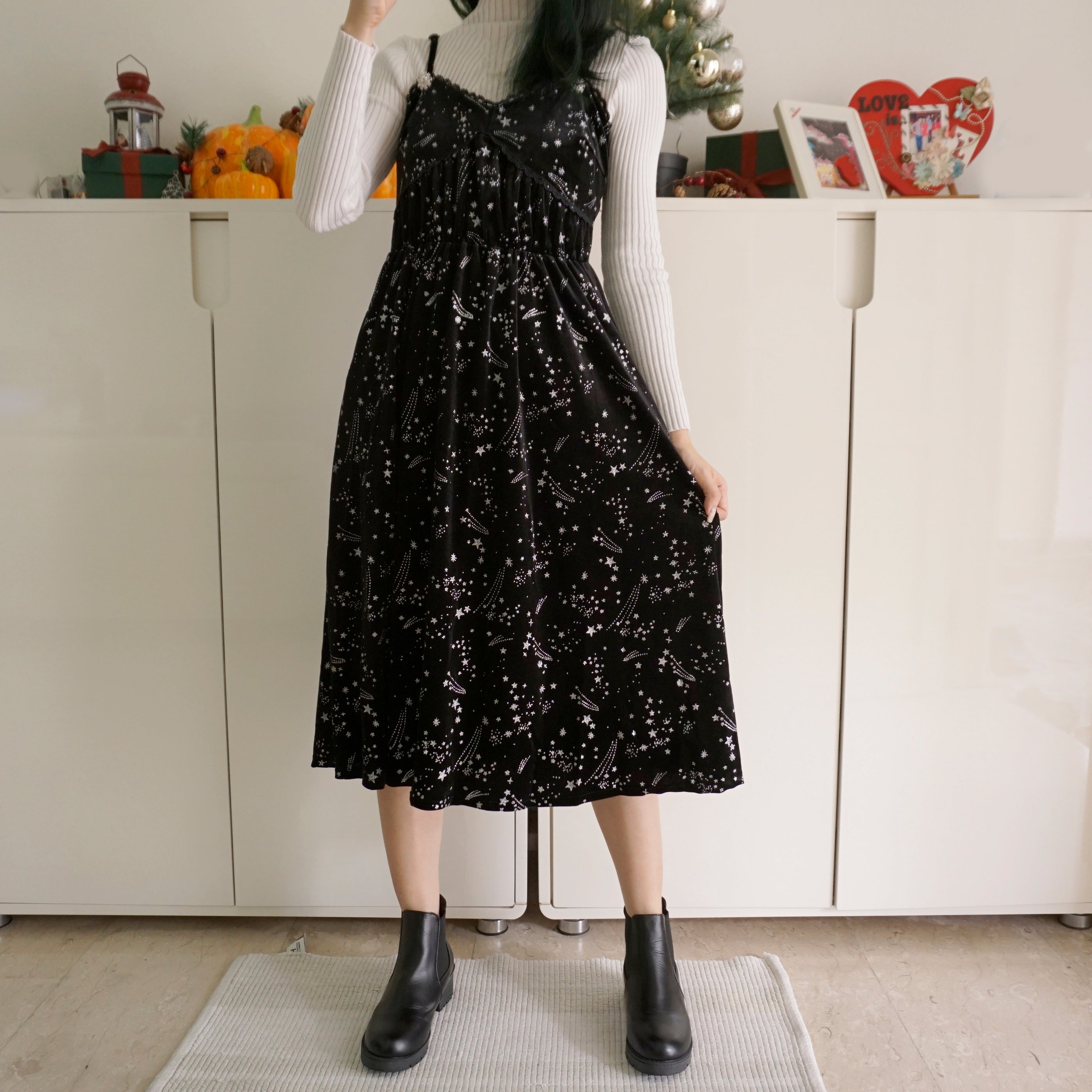 Starry Velvet Cami Midi Dress Maxct