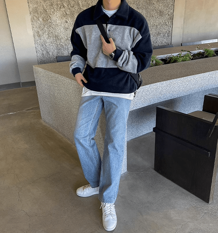 Maxct 10186 Contrast Polo Sweater