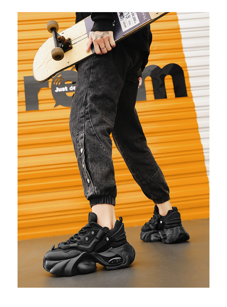 Casual Chunky Sports White Platform Sneakers for Men