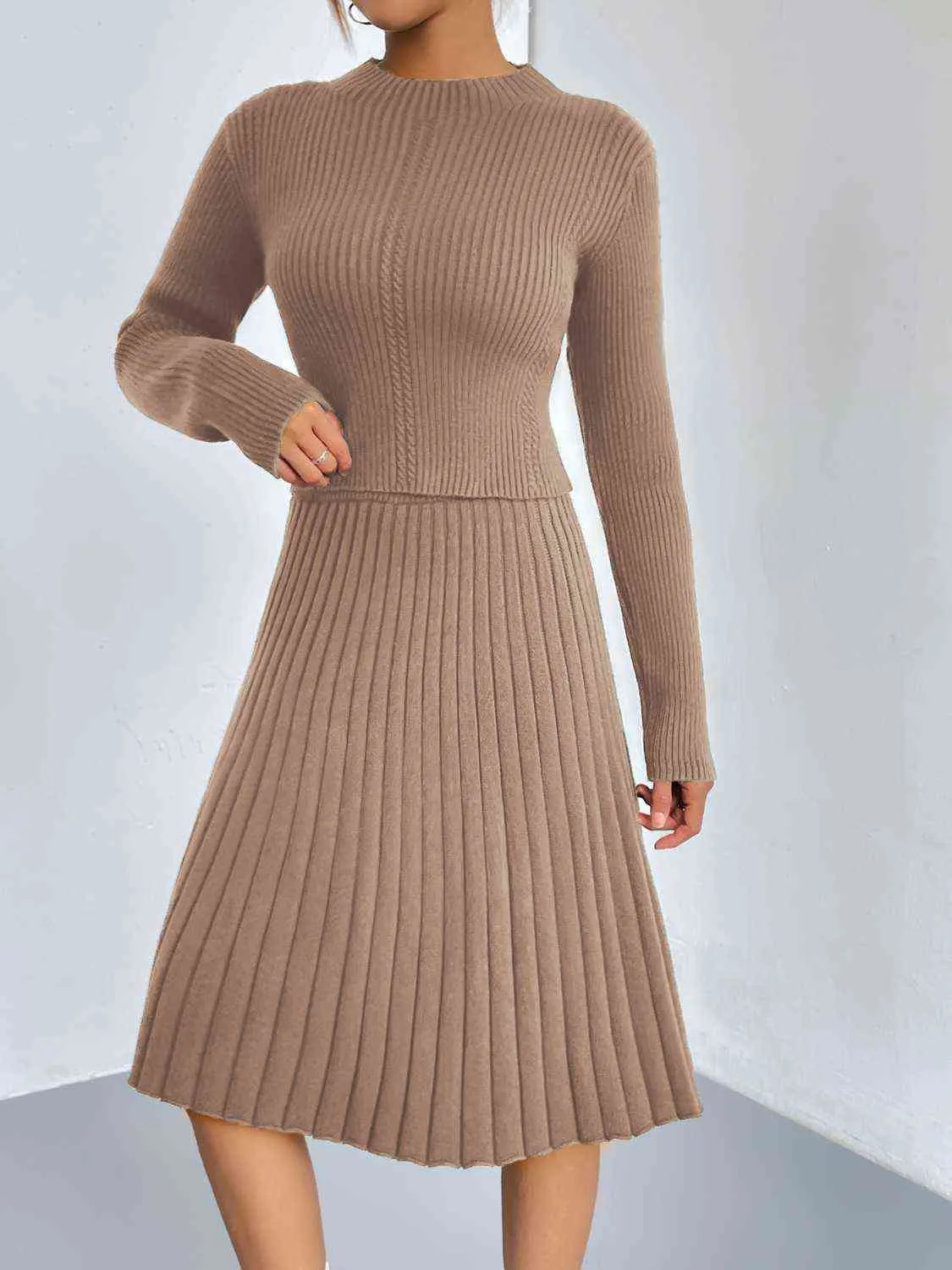 Maxct &Rib-Knit Sweater and Skirt Set - Image 11