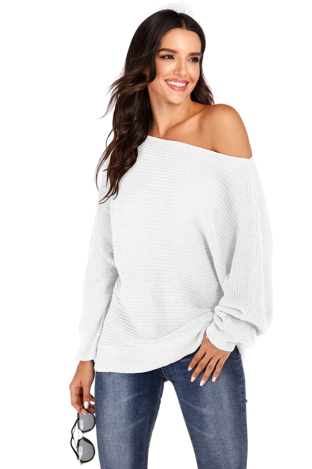 Maxct &One Shoulder Dolman Sleeve Sweater