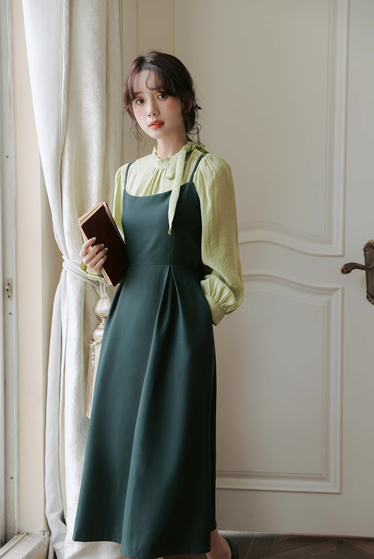 Bow Back Cami Dress & Blouse Set Maxct
