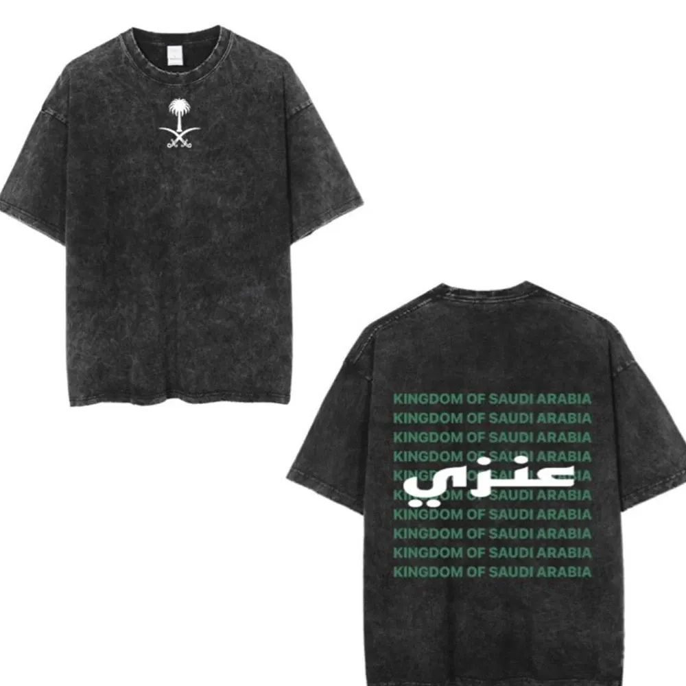 Maxct Saudi National Day Women T-shirt Cotton Clothing Short Sleeve Tops Eid Al-Fitr Tshirt Washed Men T Shirts Summer Tees Casual Top