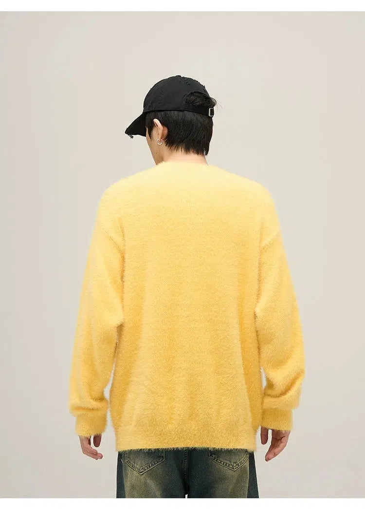 Maxct Letter Printed Furry Sweater
