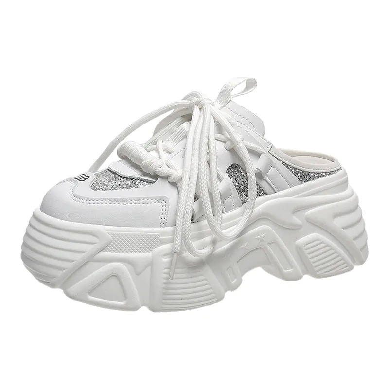 7cm High Platform Bling Sneakers for Women Maxct