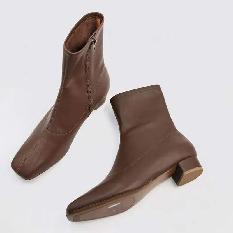 Squared Toe Sock Boots Yellow/Beige/Black/Coffee Maxct