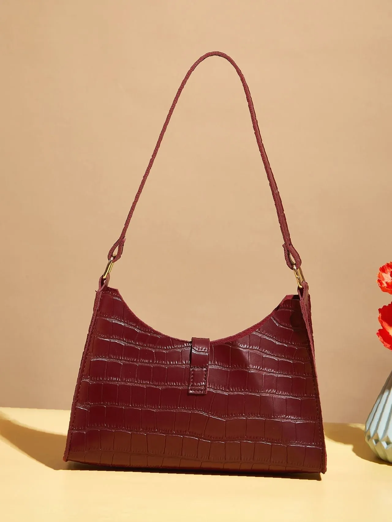 Bag For Love - Croc Embossed Square Bag  - Women Maxct Bags