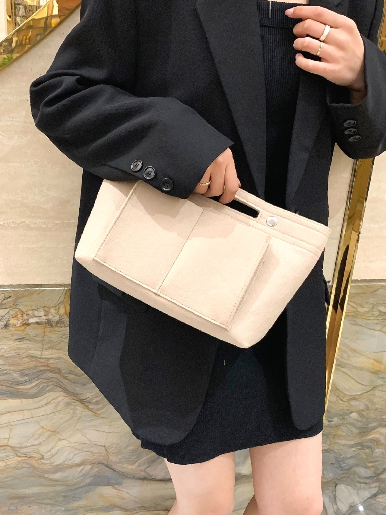 Maxct - Snap Button Bag Insert  - Women Tote Bags