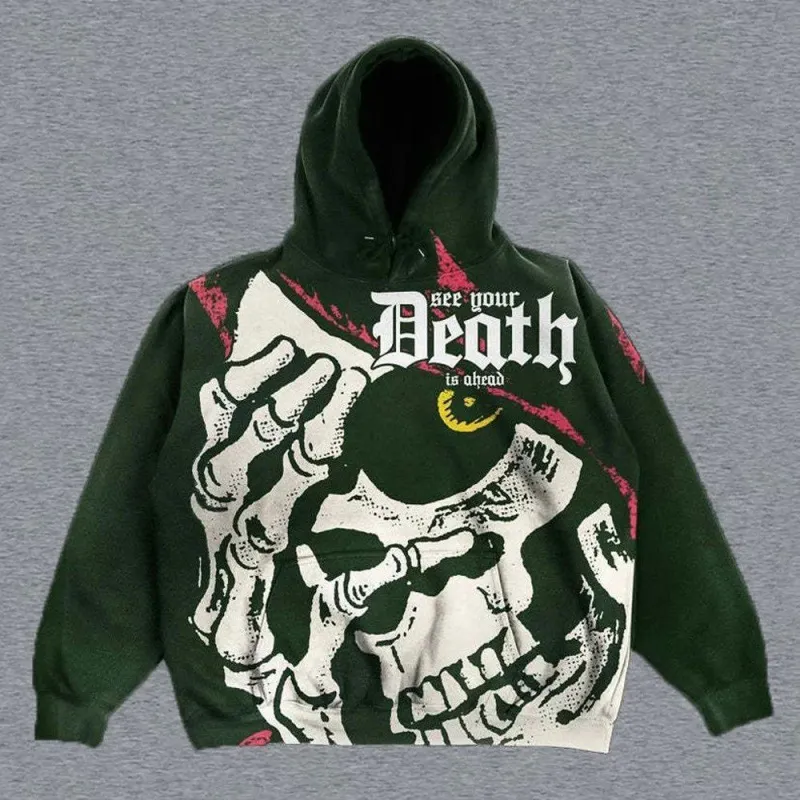 Maxct Halloween New Women's Street Fashion Harajuku Style Casual Versatile 3D Printed Pullover Hooded Sweater