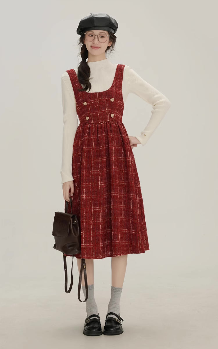 Sweet Apple Pie Plaid Pinafore Dress Maxct - Image 3