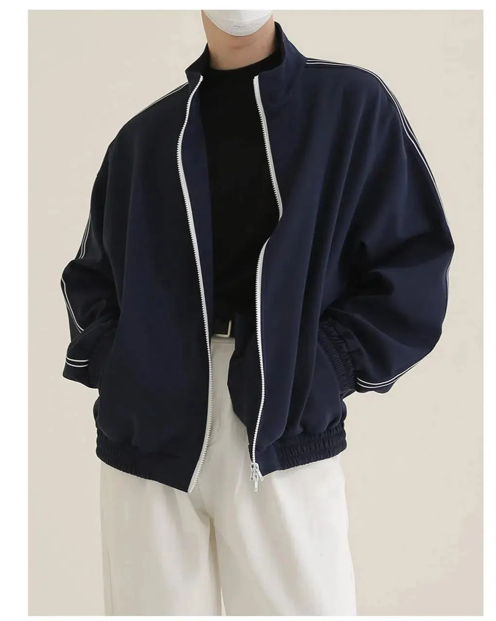 Maxct Stand Collar Two-bar Sports Jacket