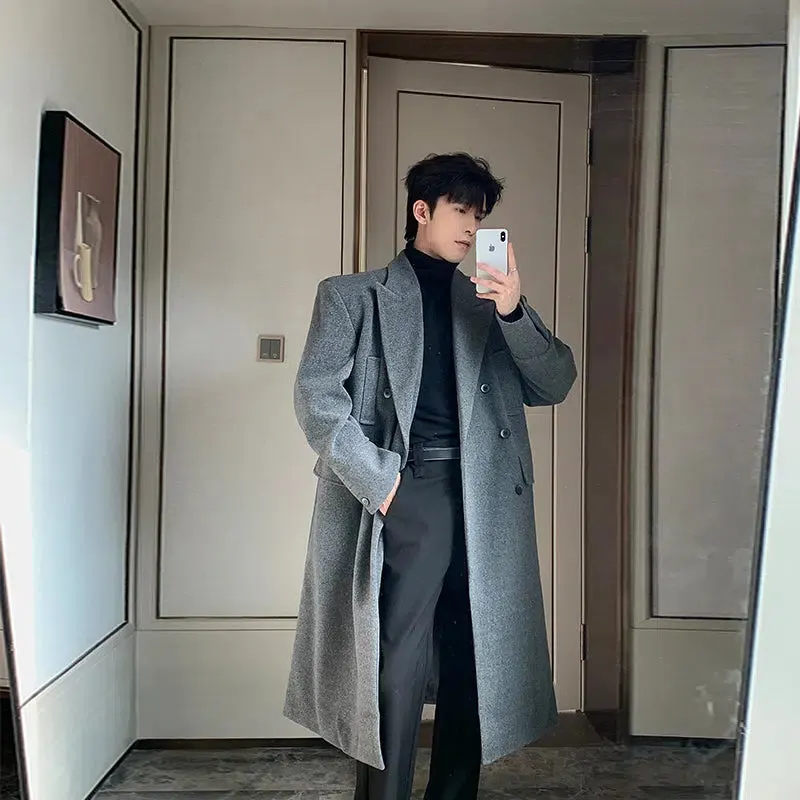 Maxct Long Double-breasted Woolen Coat