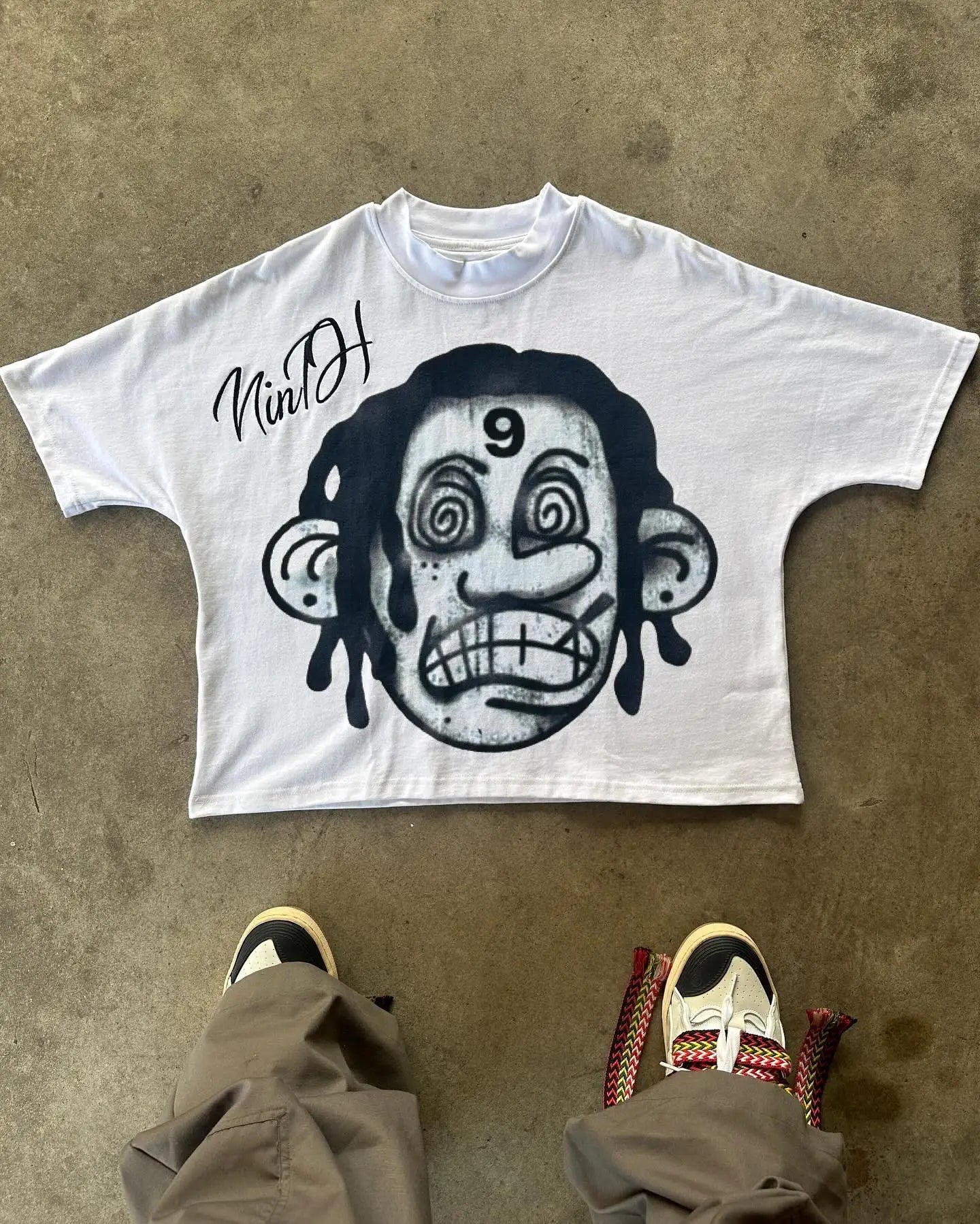 Maxct Y2K Fashion Clothes Harajuku Cartoon Character Graphic Printed T Shirt Casual Drop Sleeves Cotton Oversized T Shirt Mens Womens 1017