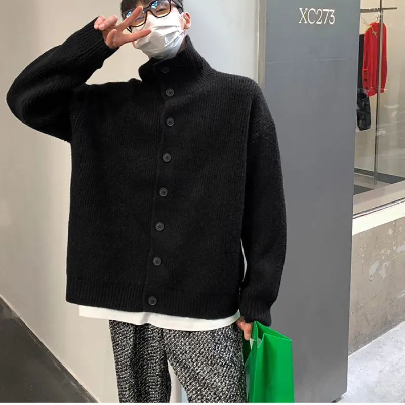 Men's Kit Cardigun, Men's Design, Fashion, Spring, Tubneck Design Cardigun, Sweaters, Outcoat, Jacket