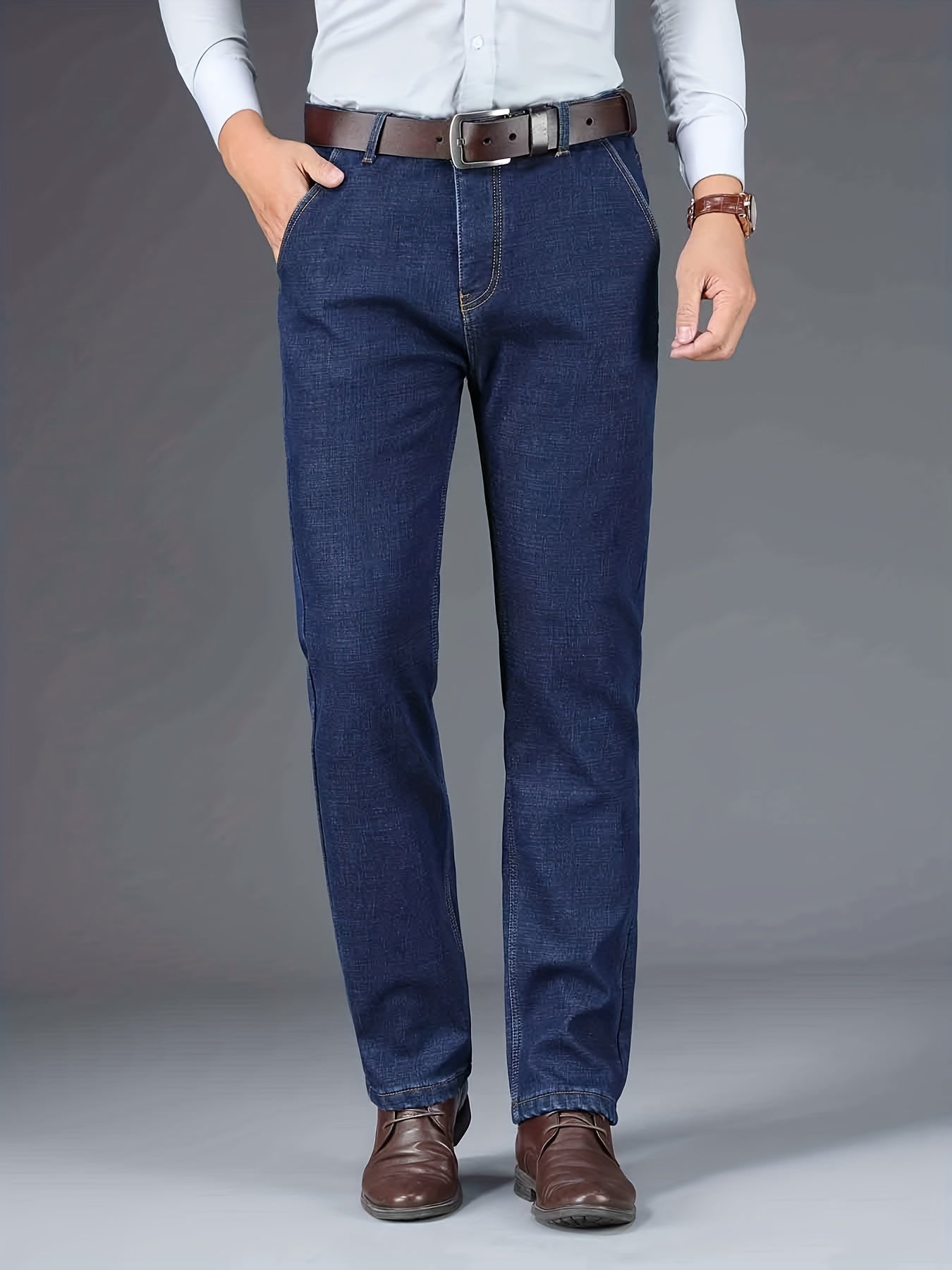 Maxct Chic Jeans For Business, Men's Semi-formal Stretch Dress Pants For All Seasons, Father's Gift