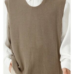 Maxct - Mens Loose Round Neck Sleeveless Sweater Vest I