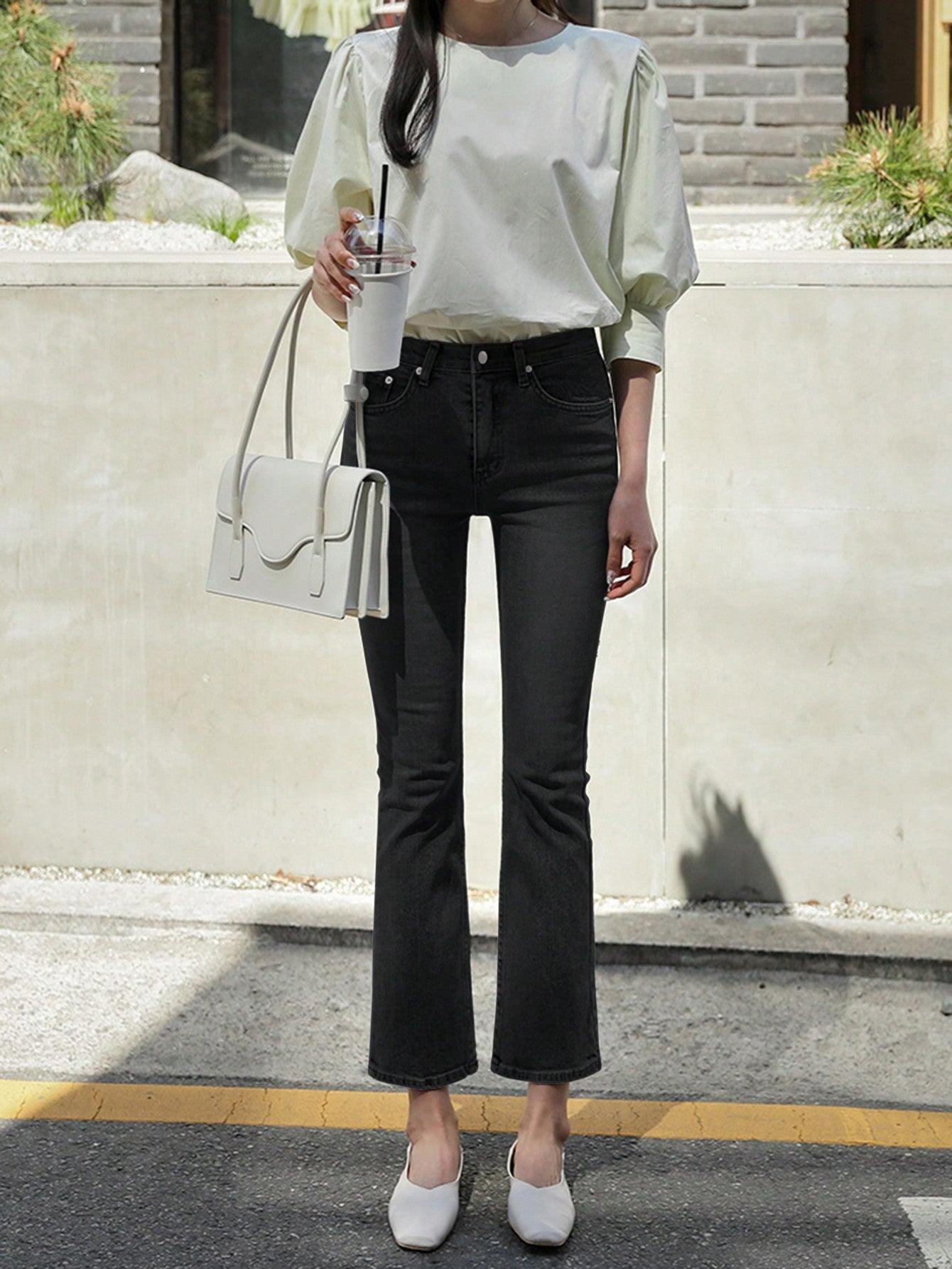 Maxct Women's Flared Jeans With Pockets, Fashionable And Versatile Casual Pants