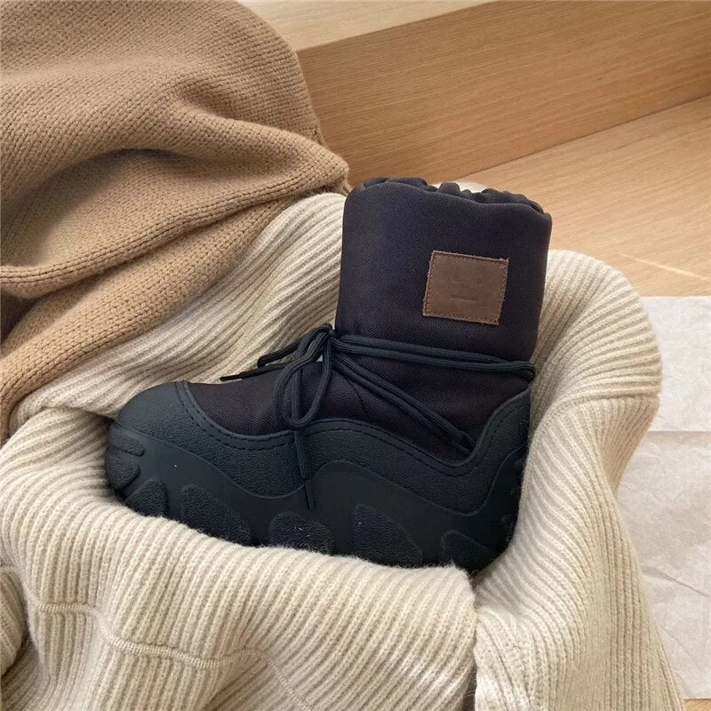 Chunky Leather Women's Slip-On Ankle Boots Maxct
