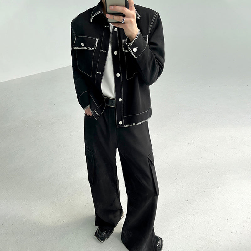 Maxct Topstitched Contrast Design Jackets