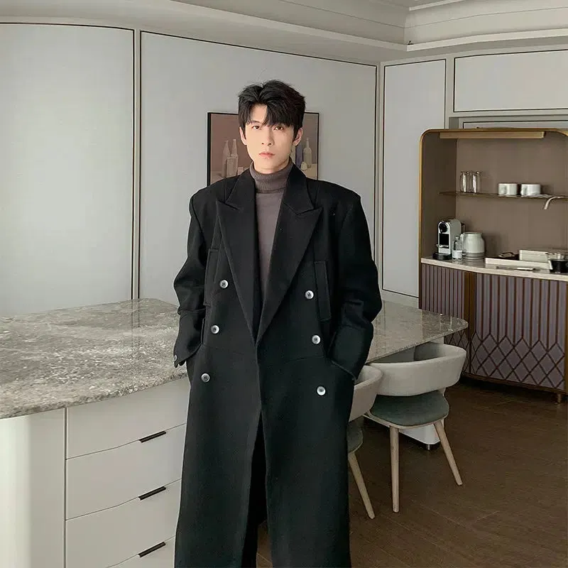 Maxct Long Double-breasted Woolen Coat
