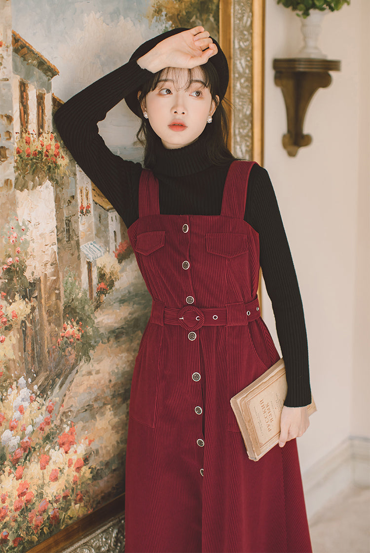 Corduroy Button Up Midi Dress Maxct