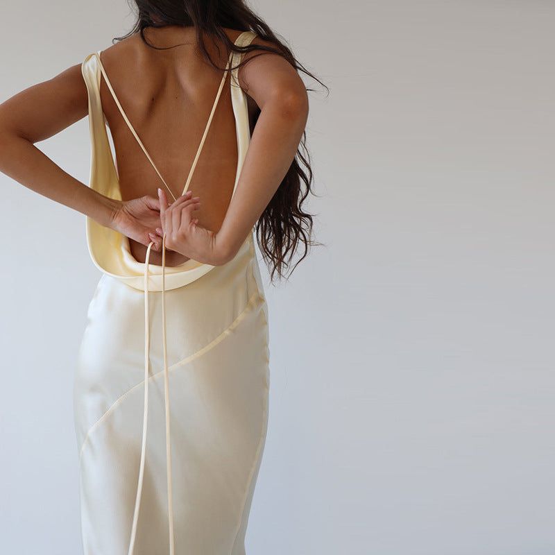 Snowdrop Plunging Back Cowl Maxi Dress Maxct