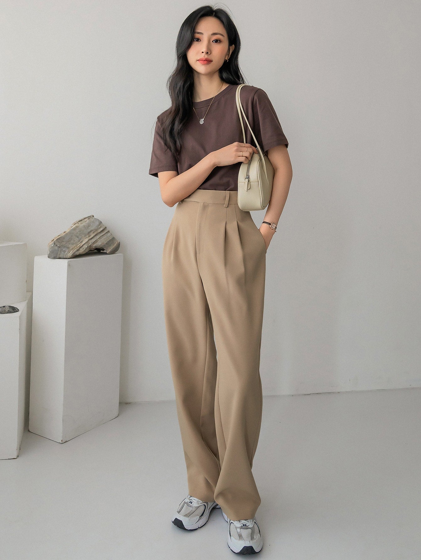 Maxct High Waist Plicated Detail Tailored Pants