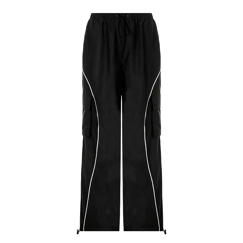 Maxct Piping Detail Size Friendly Parachute Cargo Pants