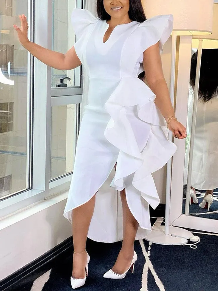 Solid Evening Dress Maxct