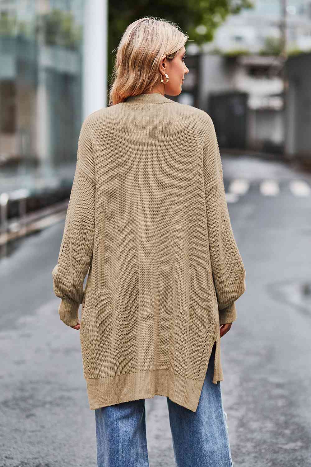 Maxct &Open Front Dropped Shoulder Longline Cardigan