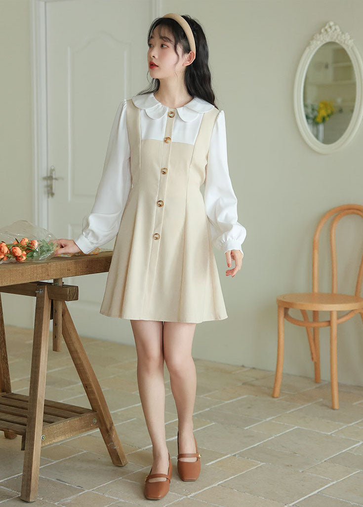 Scallop Collar Twofer Mini Dress Maxct