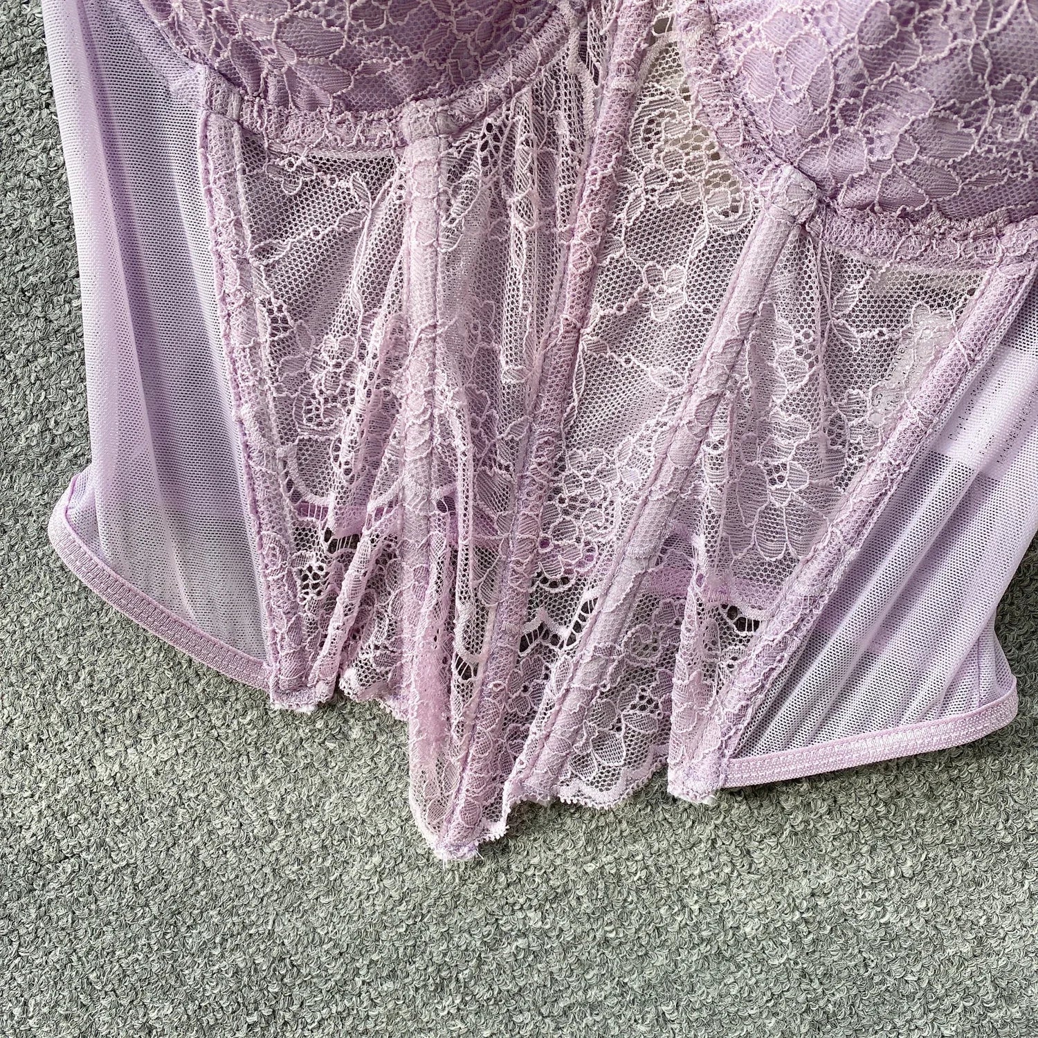 Maxct &Soft Girl Sheer Lace Corset Top