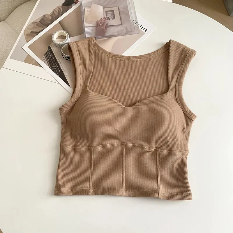 Maxct &Corduroy Square Neck Crop Top