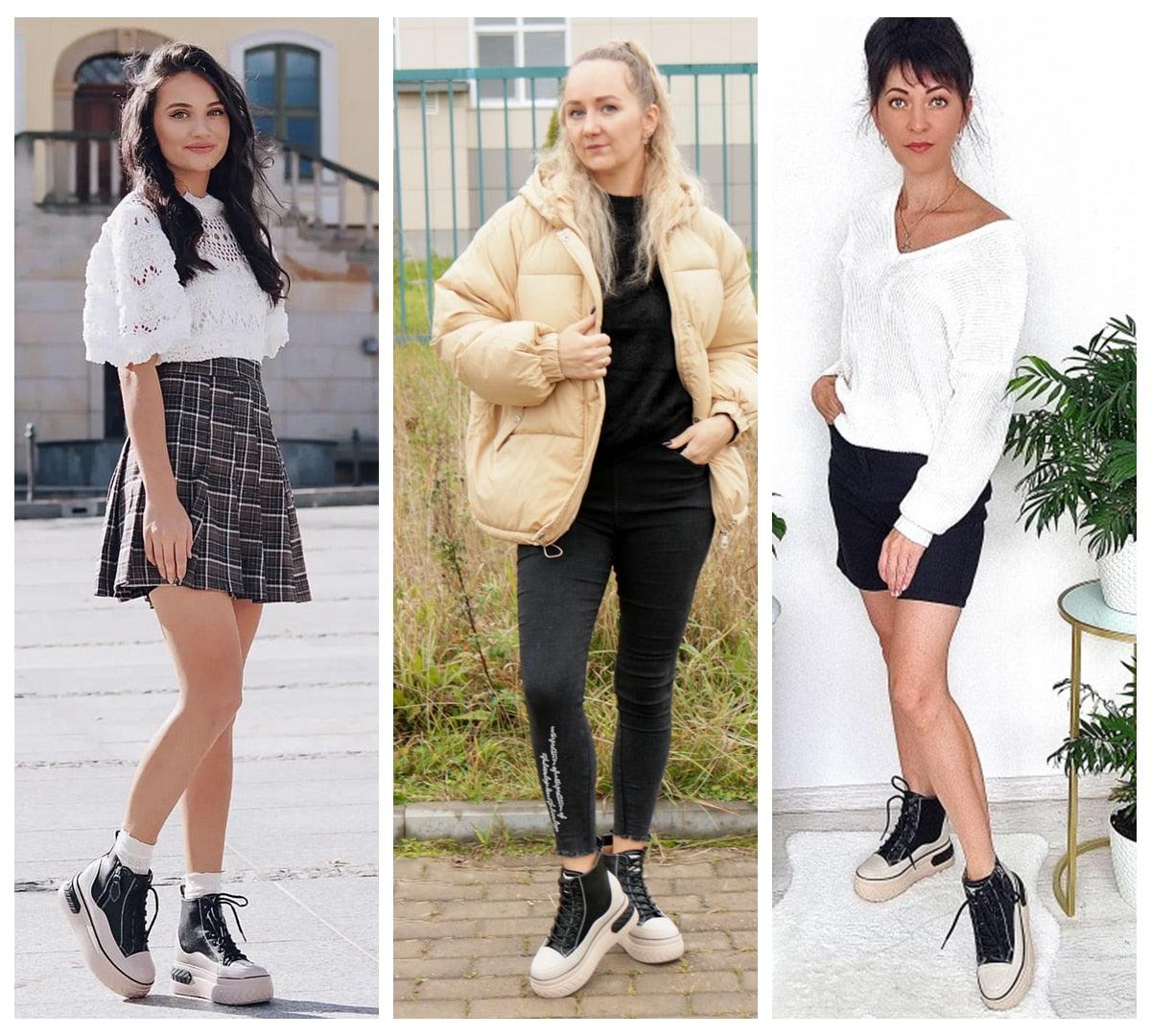 Platform Sneaker Boots for Women Maxct