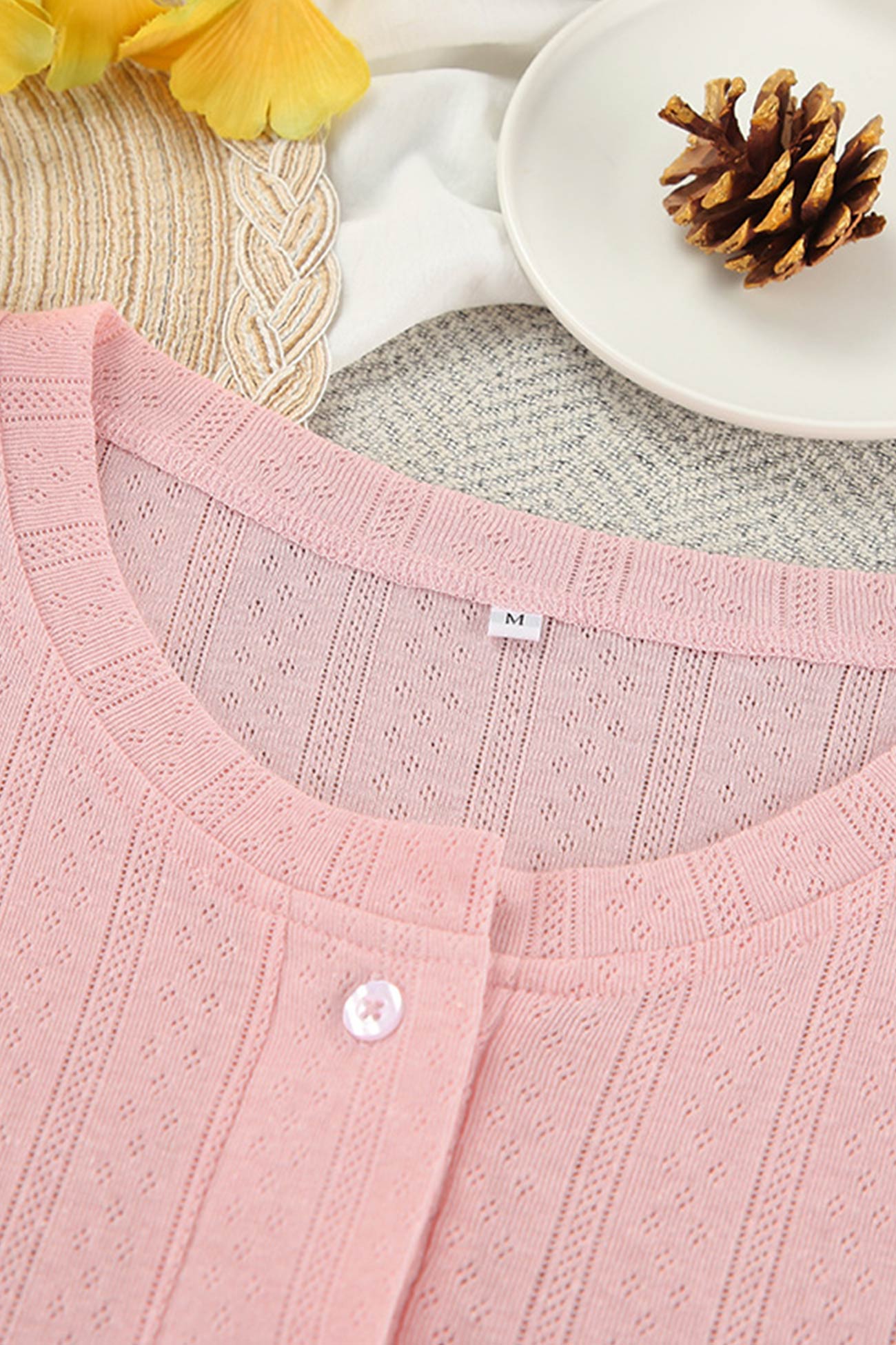 OLCooL Knitted Cardigan Vest Three-piece Shorts Set