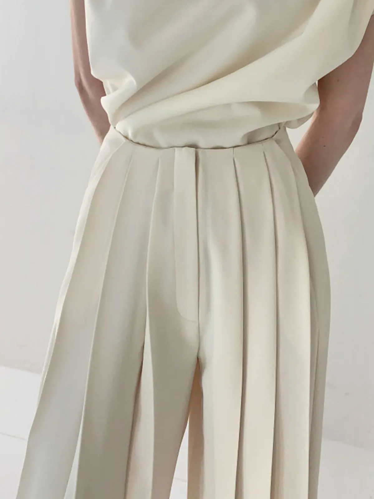 Maxct Pleated High Waist Wide Leg Pants