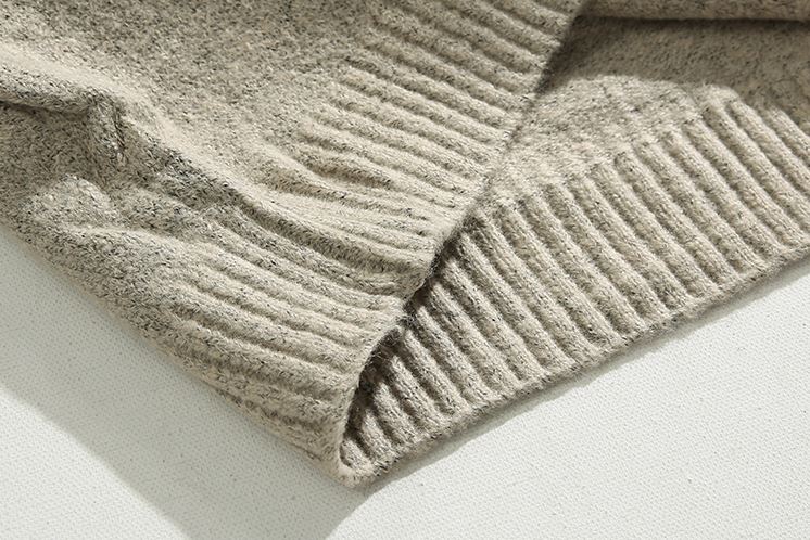 Maxct 5555 Knitted Half Turtleneck Collar Half Zip-Up Sweater