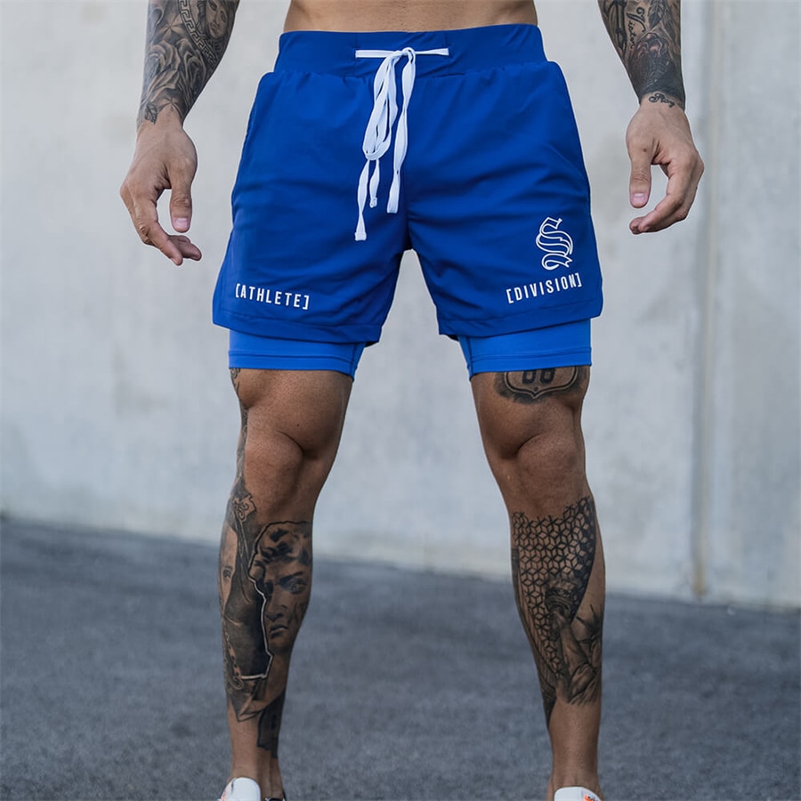Men's 2-in-1 Quick Dry Gym Shorts - Breathable. Double-Deck. Running - true deals club