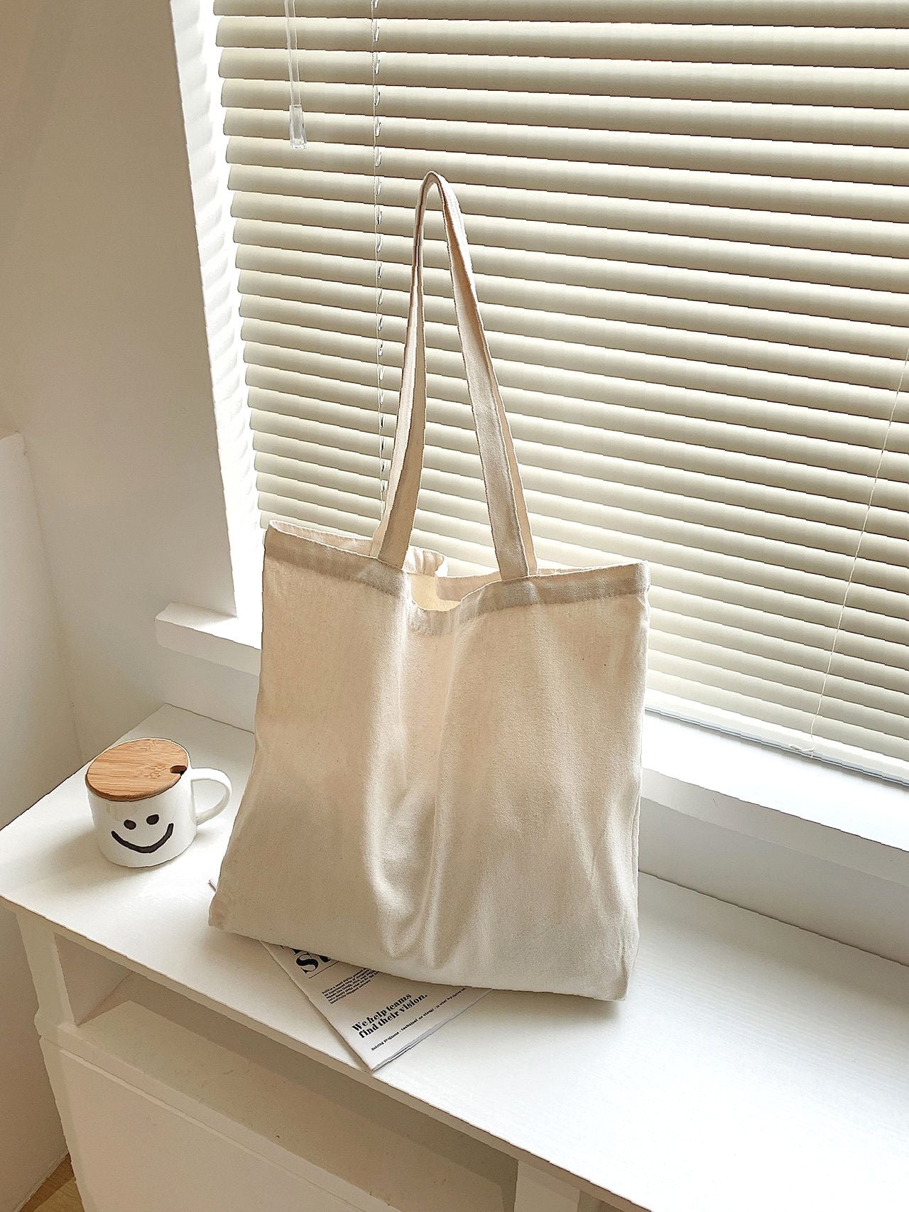 Maxct - Letter Graphic Canvas Shopper Bag  - Women Tote Bags