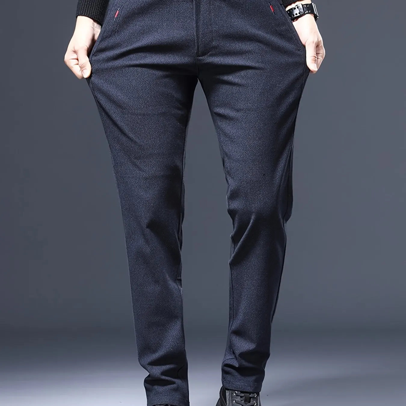Men's Business Casual Pants Straight Leg Slim Stretch Trousers