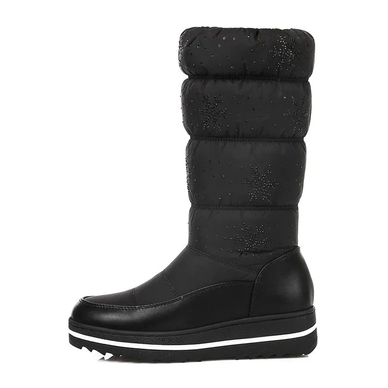 Thick Mid-Calf Snow Boots With Velvet Lining Maxct